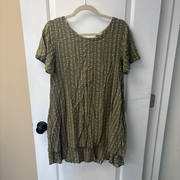 Francesca's Collections Dresses & Skirts - Olive Green francescas pattern tiered t shirt dress